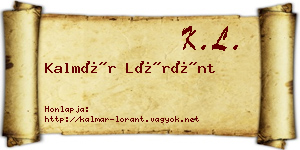 Kalmár Lóránt névjegykártya