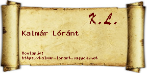 Kalmár Lóránt névjegykártya