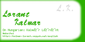 lorant kalmar business card